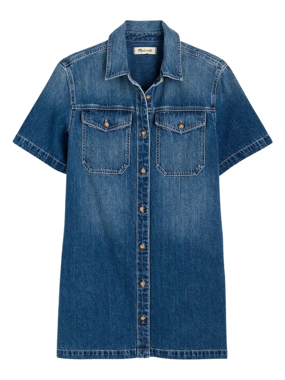 Madewell Denim Boxy Shirtdress in Demarco Wash Size Small